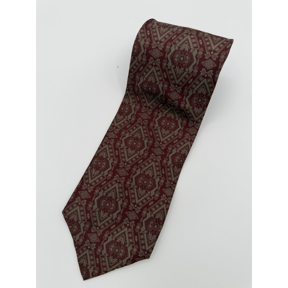 Valentino Cravatte Burgundy Men's 100% Silk Tie Made In Italy